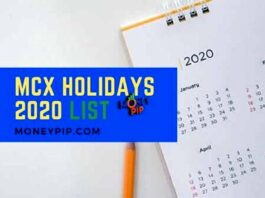 MCX Holidays 2020 List