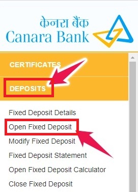 Open Fixed Deposit in Canara Bank