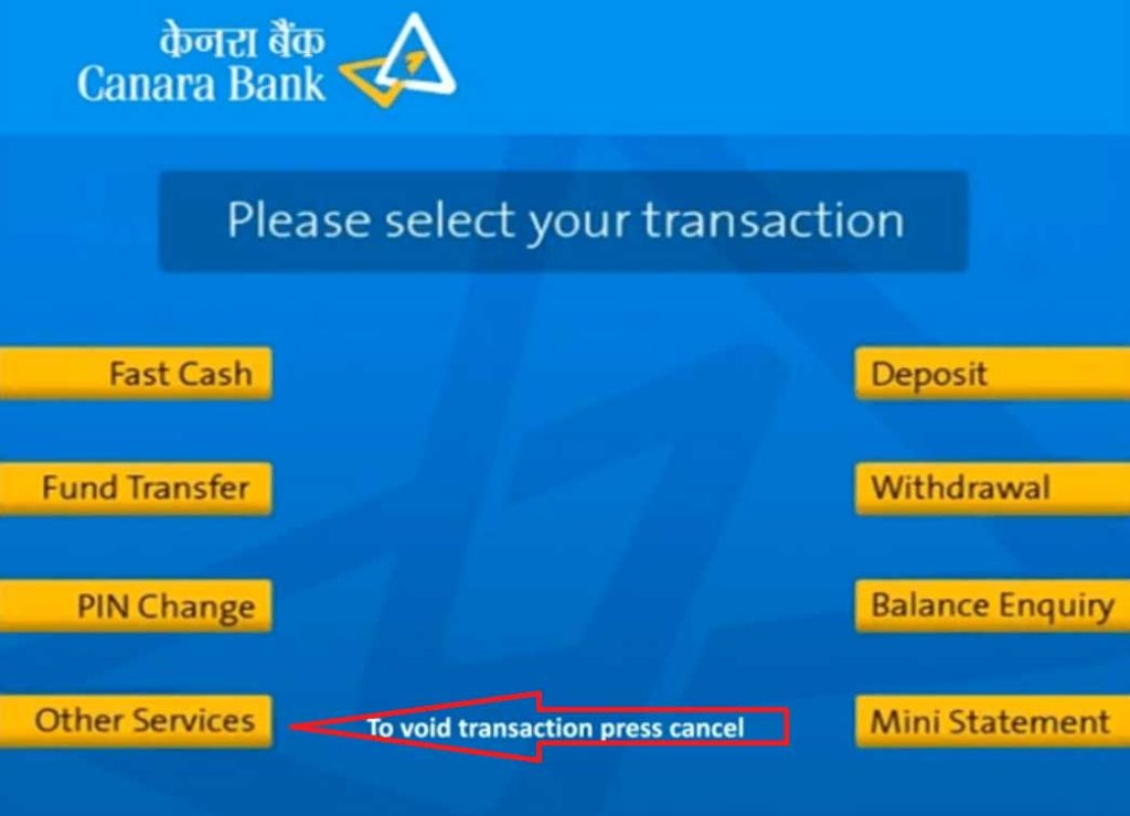 Aadhaar linkage through Canara Bank ATM
