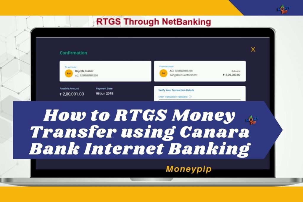 RTGS Money Transfer Using Canara Net Banking