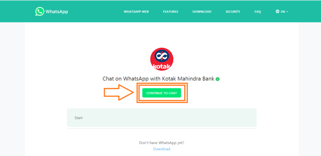 Kotak WhatsApp Banking Services