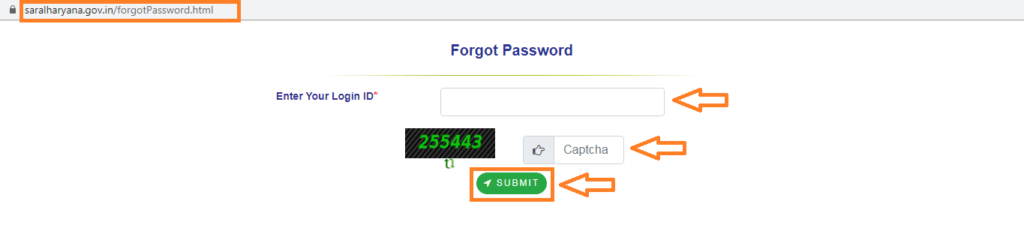 Saral Portal Forget password