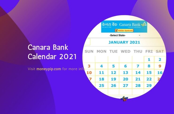 Canara Bank Calendar 2021